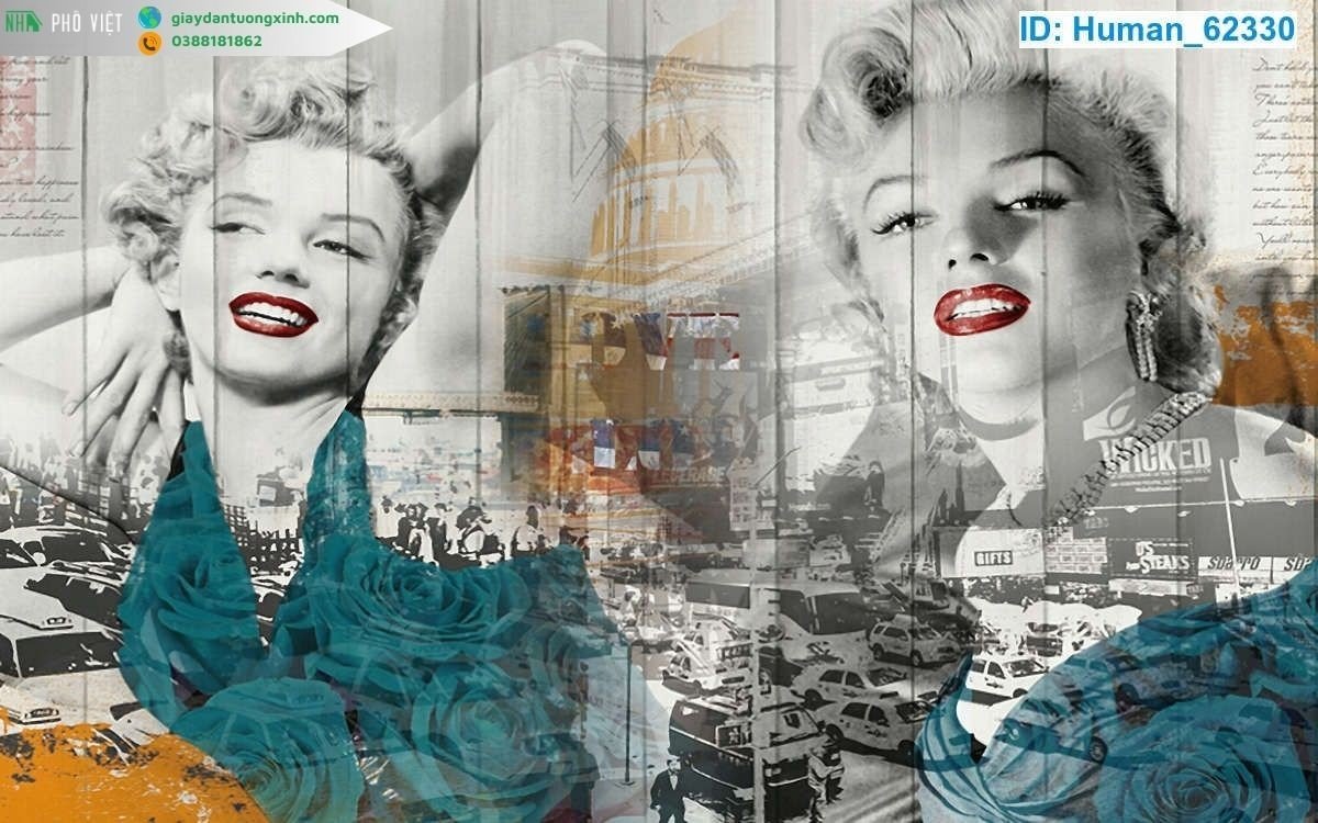 Tranh dán tường nữ diễn viên Mỹ  Marilyn Monroe